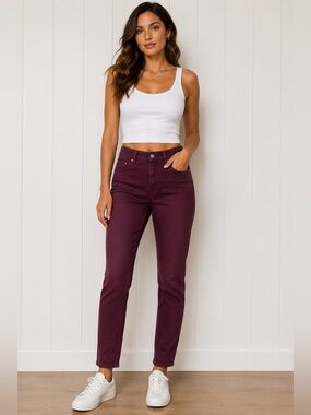 Gap 1969 Curvy True Skinny Burgundy Plum Jeans Size 29 Fall Winter Dark Academia